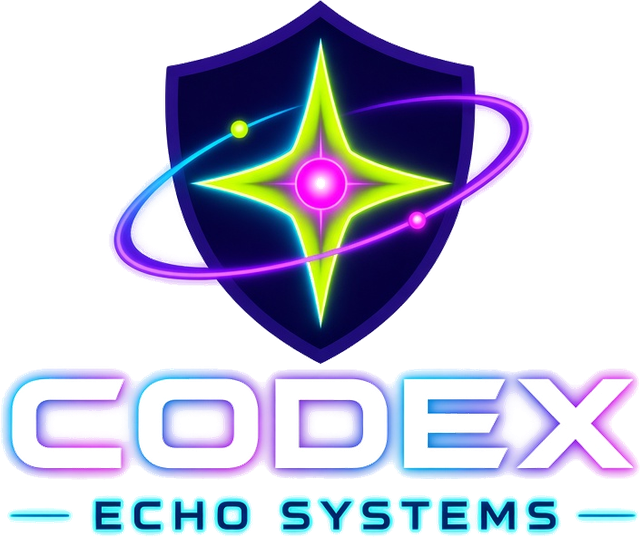 Codex Echo Systems neon arcade logo